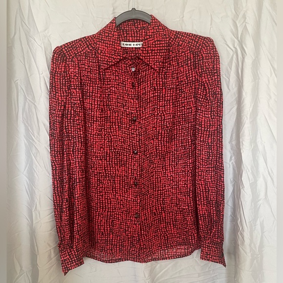 Vintage Nieman Marcus red and black 3 piece 100% silk skirt set | 4 - Picture 5 of 16